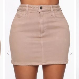 Tan mini skirt